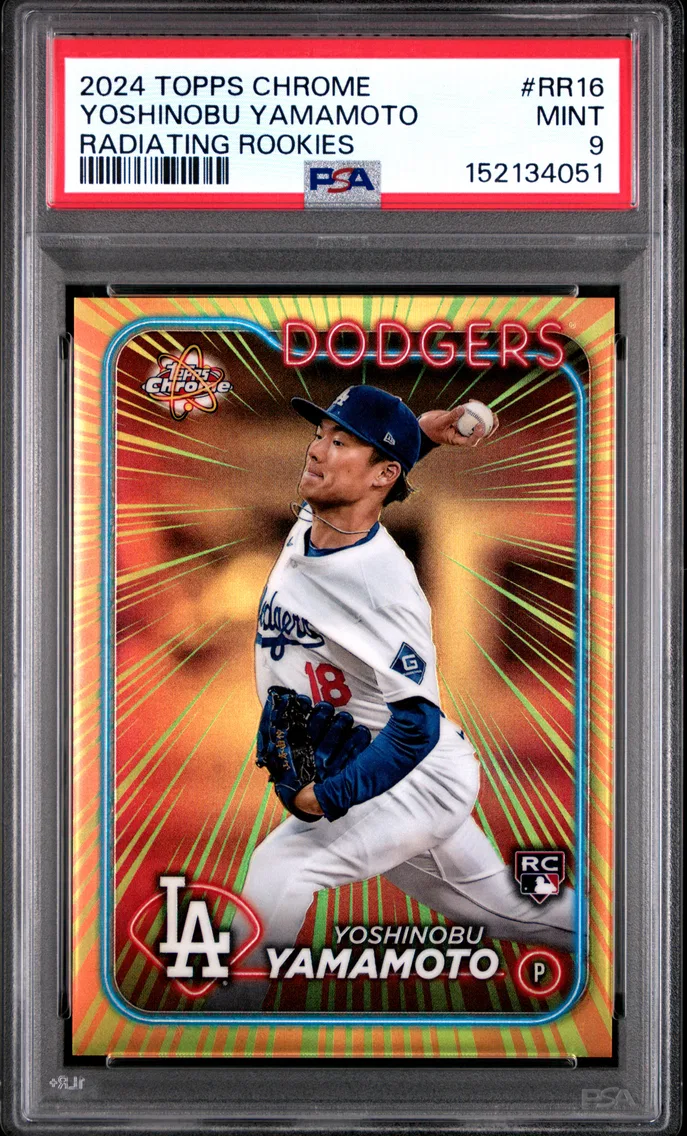2024 #RR16 Yoshinobu Yamamoto PSA 9 Topps Chrome Radiating Rookies