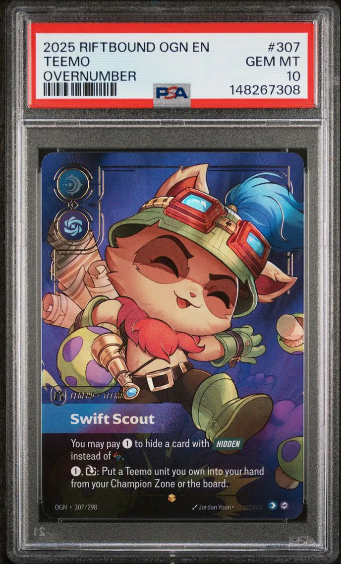 2025 #307 Teemo - Swift Scout PSA 10 Riftbound: League of Legends Ogn-Origins