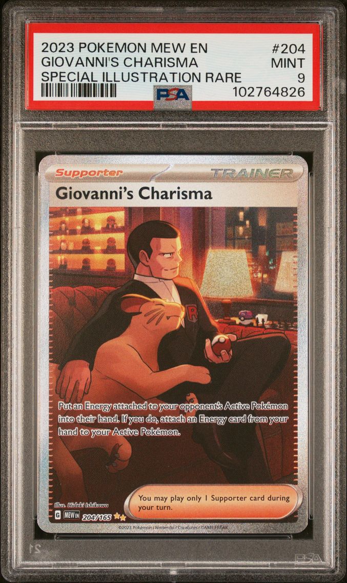 2023 #204 Giovanni's Charisma PSA 9 Mew EN-151 Pokemon