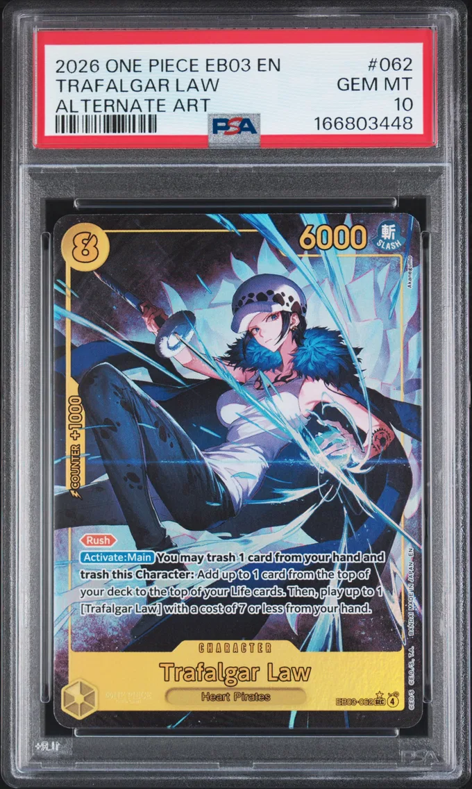 2026 #062 Trafalgar Law PSA 10 One Piece EB03-Extra Booster -One Piece Heroines Edition-
