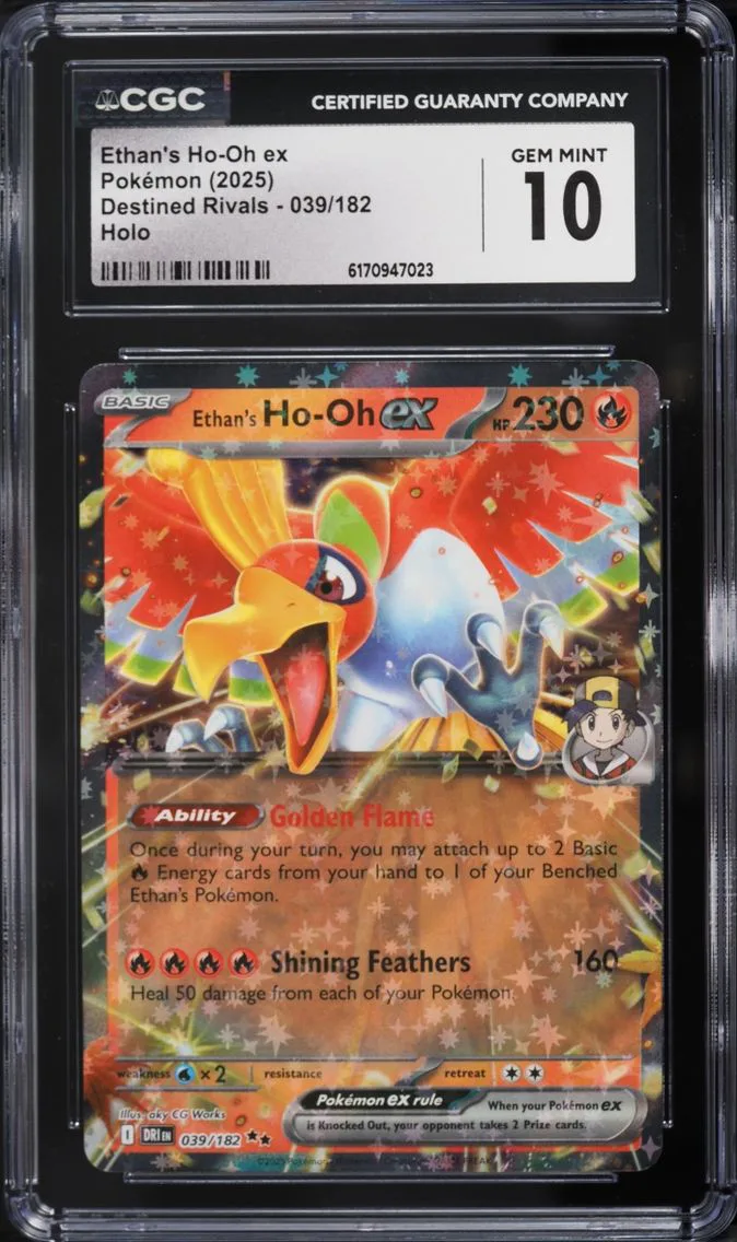 2025 Pokemon Scarlet & Violet Destined Rivals Holo Ethan's Holo Ho-Oh ex #39 CGC 10 GEM MINT