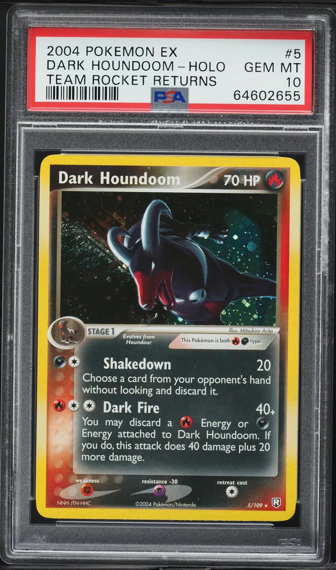 2004 #5 Dark Houndoom-Holo PSA 10 EX Team Rocket Returns Pokemon
