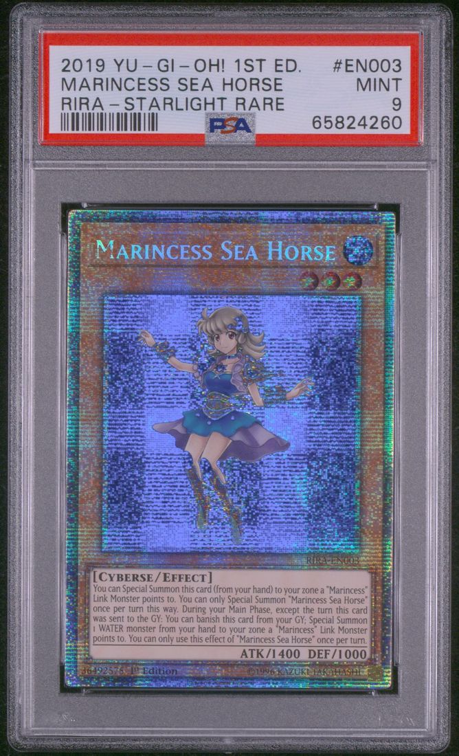 2019 YU-GI-OH! RISING RAMPAGE | 1ST EDITION-STARLIGHT RARE #EN003 MARINCESS SEA HORSE PSA 9