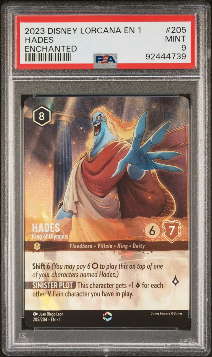 2023 #205 Hades - King of Olympus PSA 9 Disney Lorcana EN 1-the First Chapter