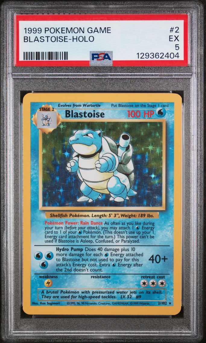 1999 #2 Blastoise-Holo PSA 5 Game Pokemon