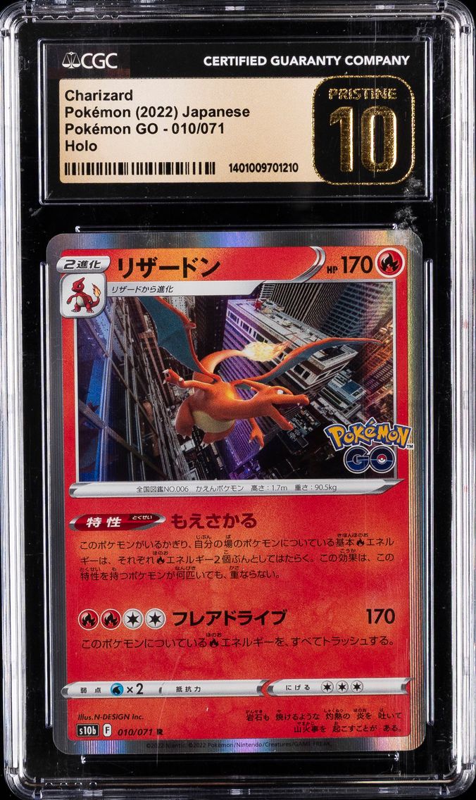 2022 #010 Charizard-Holo CGC 10 Pristine Go Japanese Pokemon