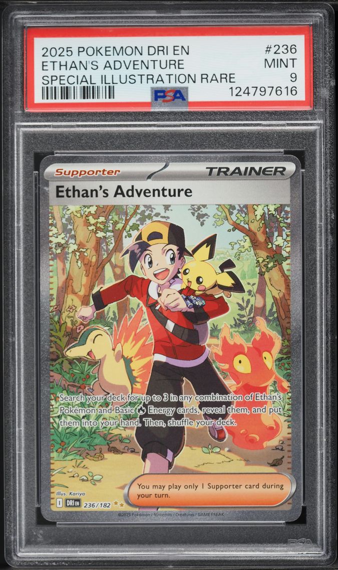 2025 #236 Ethan's Adventure PSA 9 Dri EN-Destined Rivals Pokemon