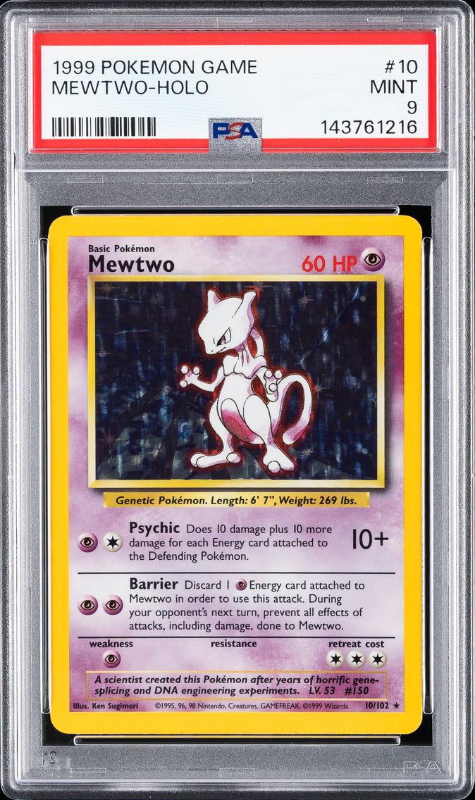 1999 #10 Mewtwo-Holo PSA 9 Game