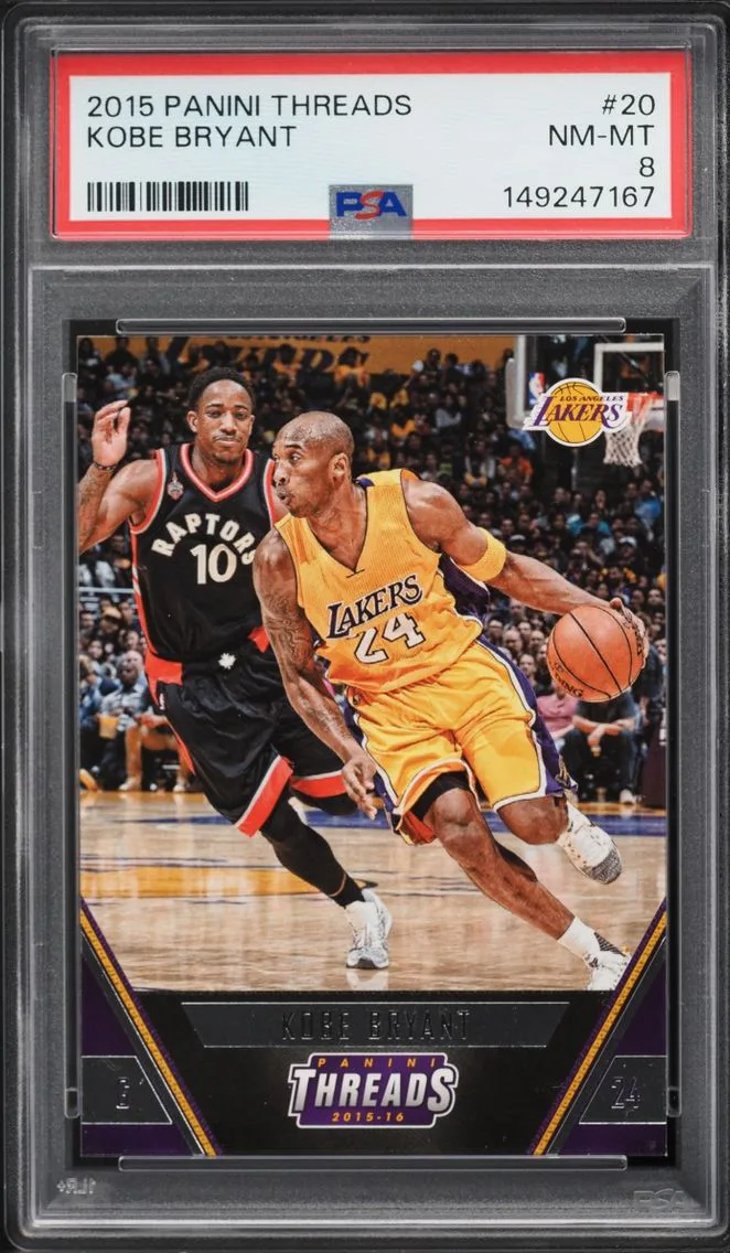 2015 Panini Threads Kobe Bryant #20 PSA 8 NM-MT