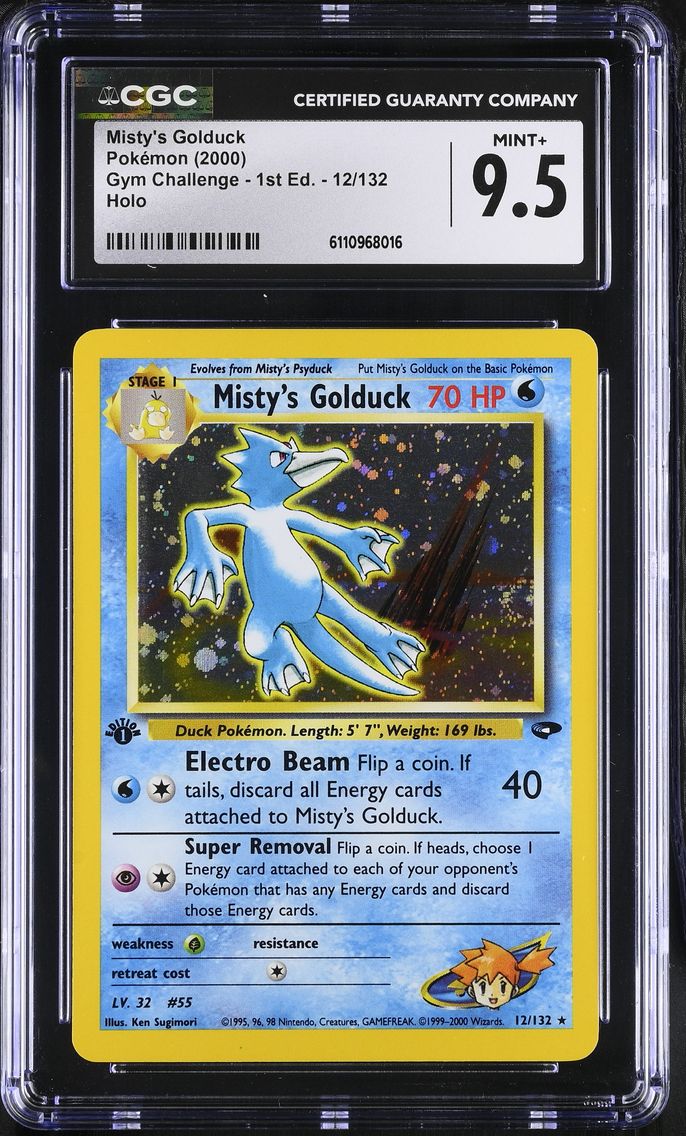 2000 #12 Gym Challenge - 1st Edition - English Misty's Golduck Rare Holo CGC 9.5 Pokemon