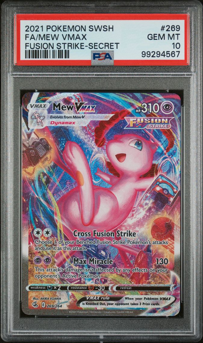 2021 #269 Full Art/Mew Vmax PSA 10 Sword & Shield Fusion Strike Pokemon
