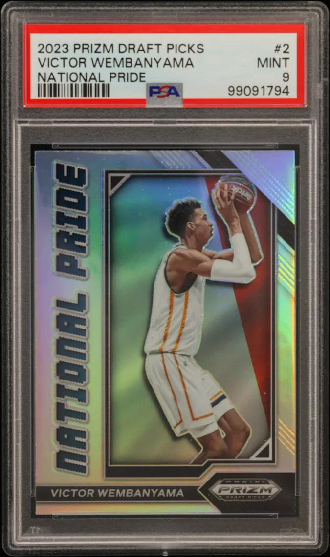 2023 #2 VICTOR WEMBANYAMA PSA 9 Panini Prizm Draft Picks National Pride