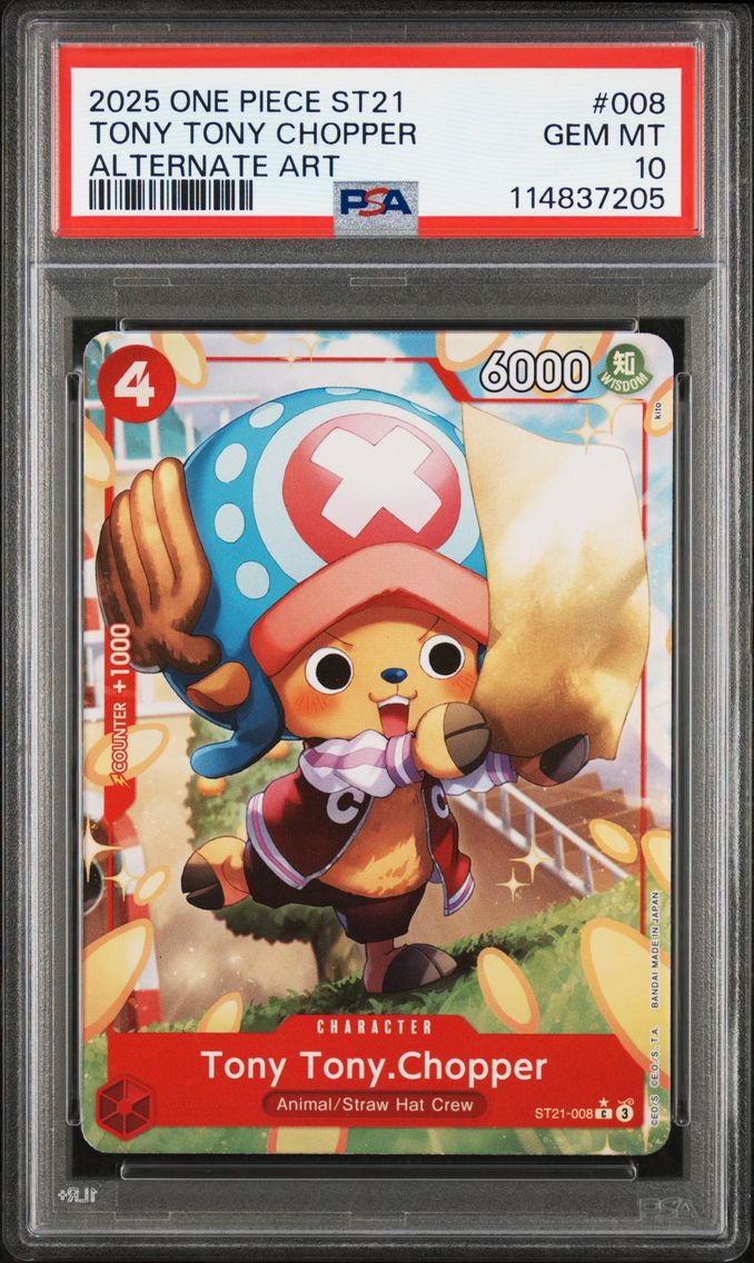 2025 #008 Tony Tony Chopper PSA 10 One Piece Starter Deck ST21-EX Gear 5
