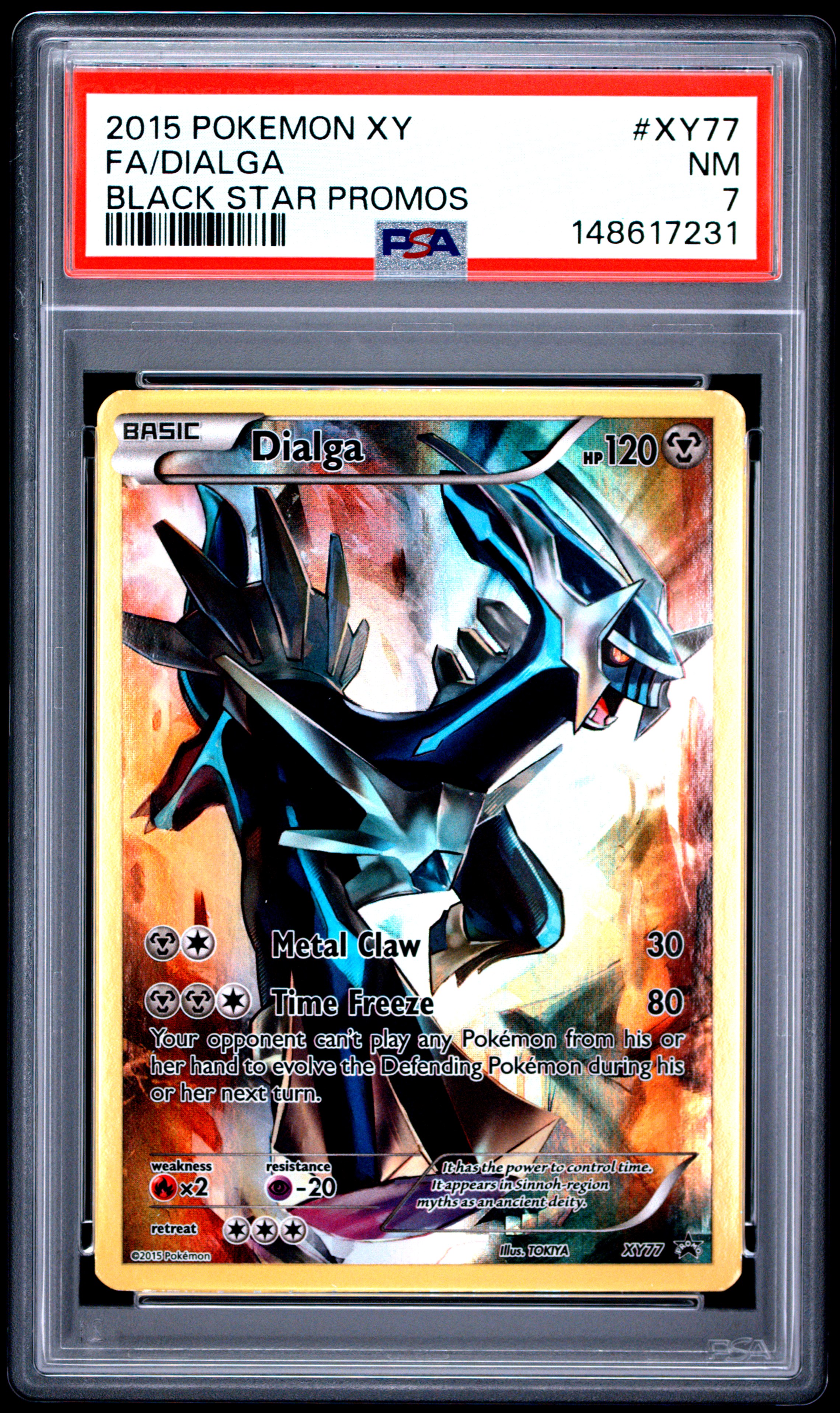 2015 #Xy77 Full Art/Dialga PSA 7 Xy Black Star Promos