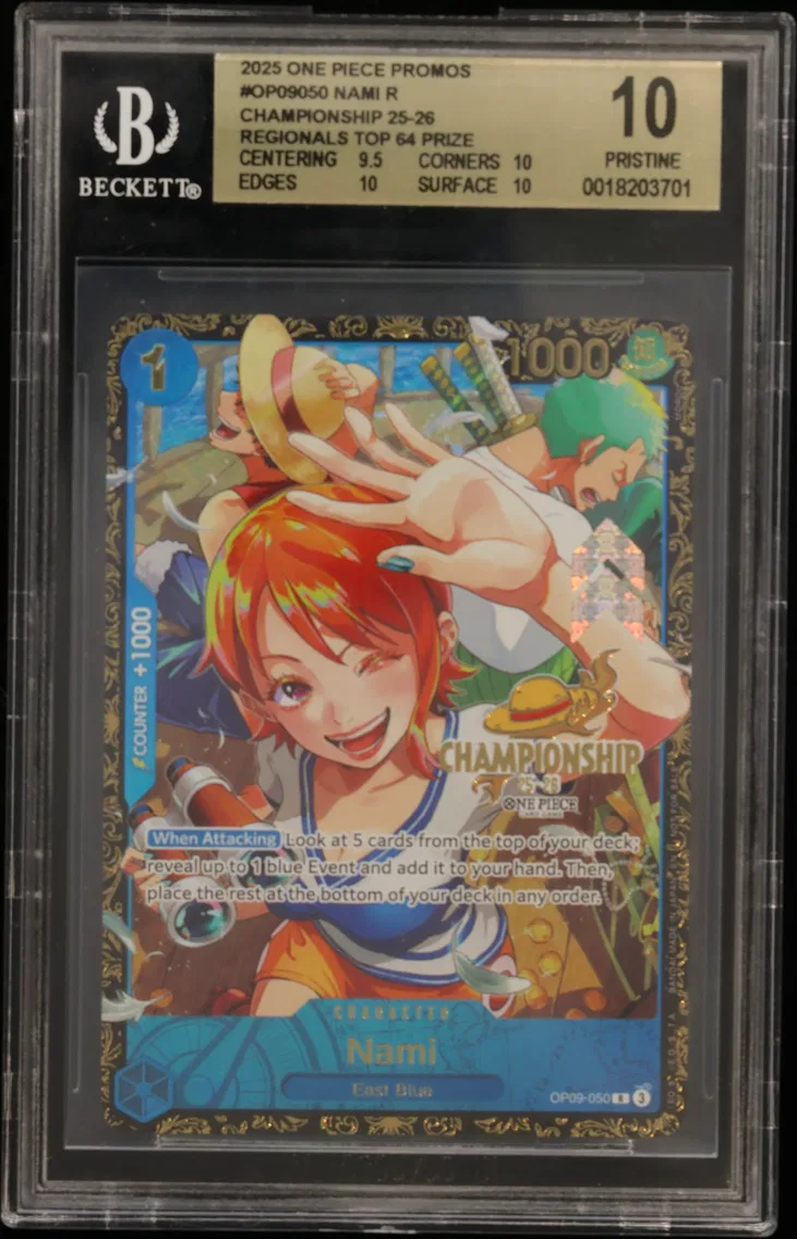 2025 #OP09050 Nami R/(Championship 25-26 Regionals Top 64 Prize) BGS 10 One Piece Card Game Promos