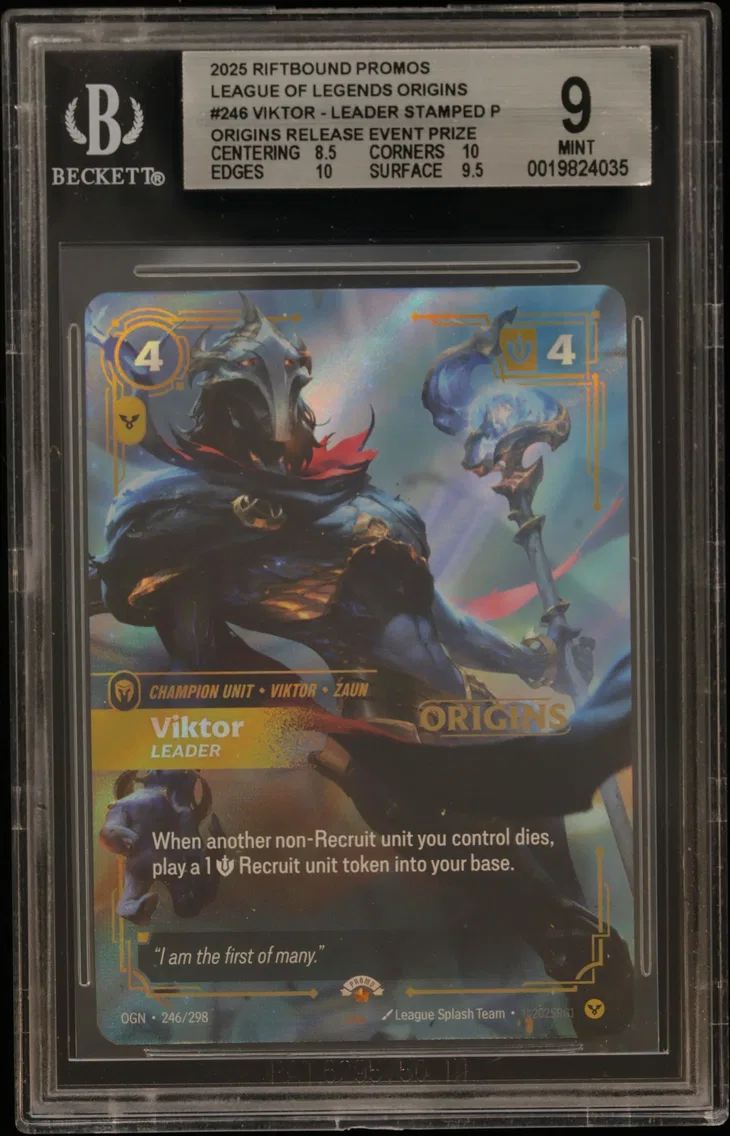 2025 #246 Viktor - Leader STAMP P/(Origins Release Event Prize Pack) BGS 9 Riftbound: League of Legends TCG Origins Promos