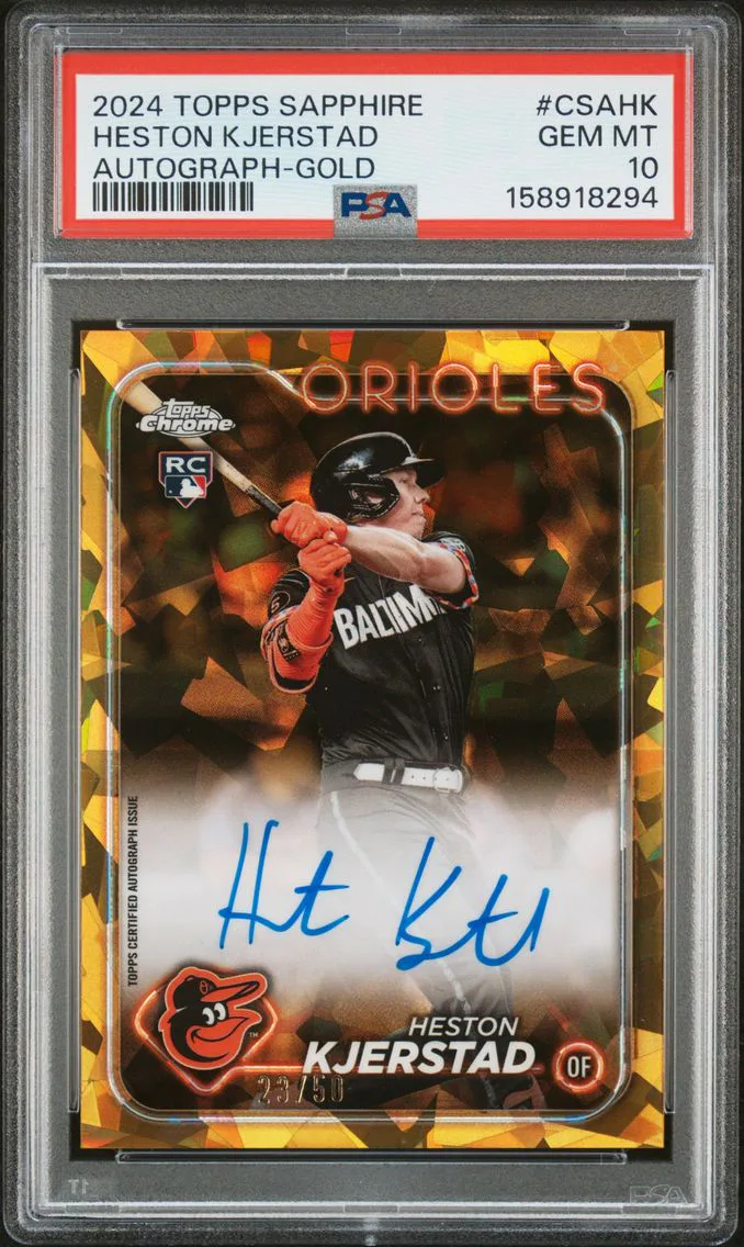 2024 #CSAHK Heston Kjerstad PSA 10 Topps Chrome Sapphire Chrome Sapphire Autographs