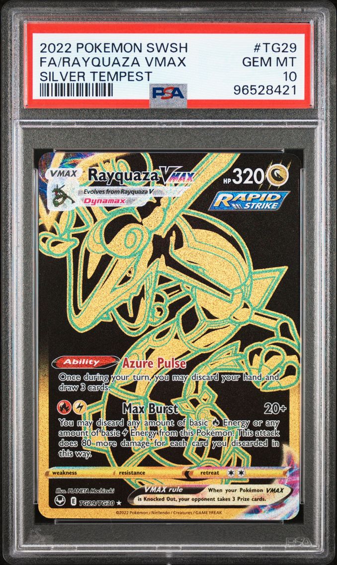 2022 #TG29 Full Art/Rayquaza Vmax PSA 10 Sword & Shield Silver Tempest Pokemon