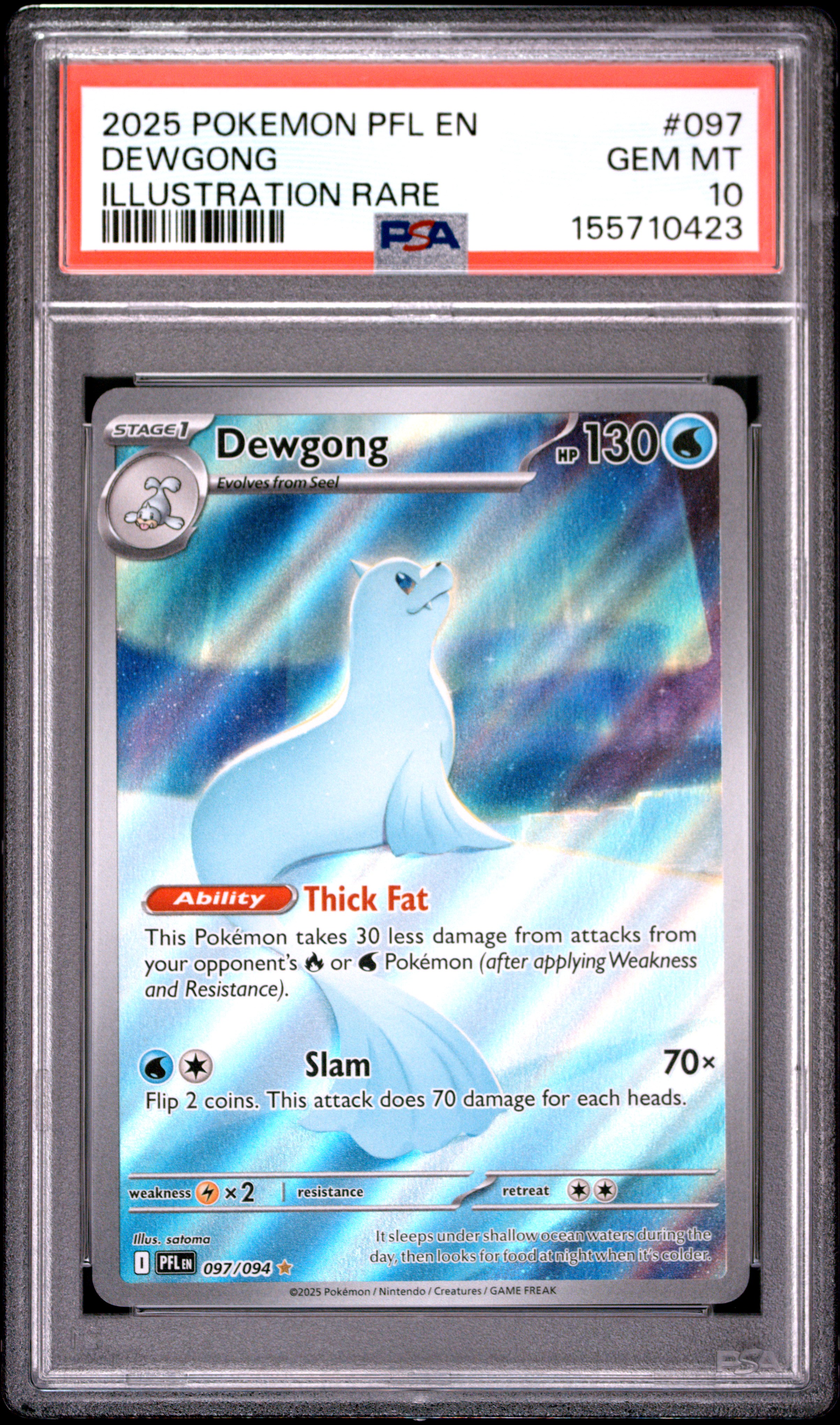 2025 #097 Dewgong PSA 10 Pfl En-Phantasmal Flames