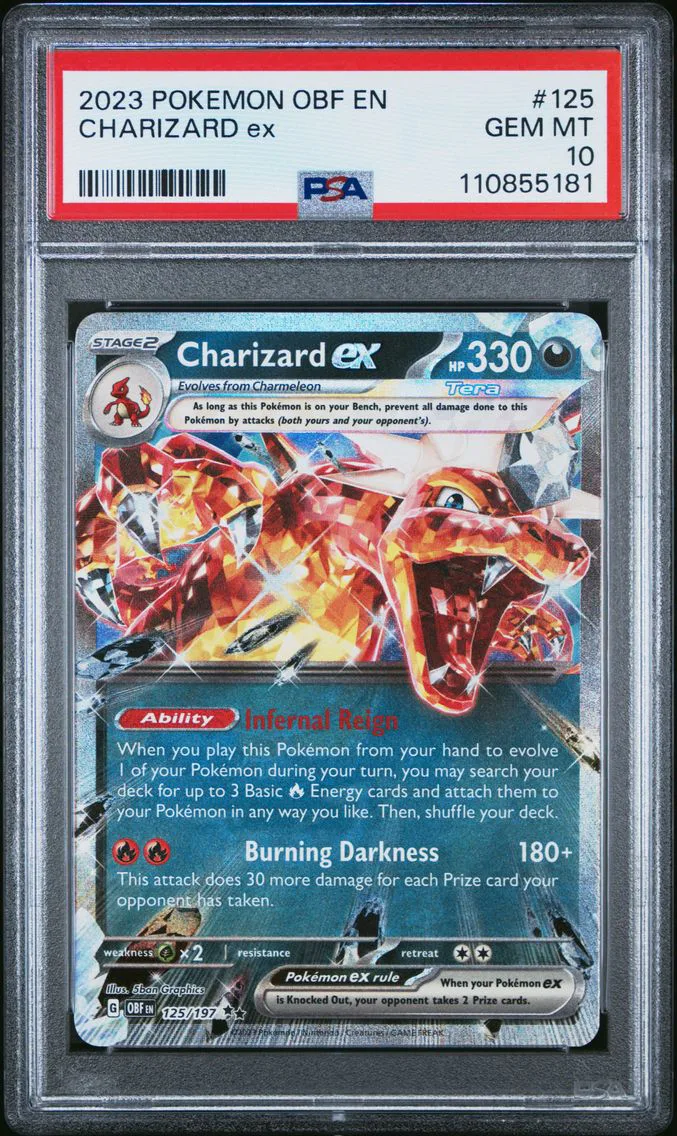 2023 #125 Charizard EX PSA 10 Obf EN-Obsidian Flames Pokemon