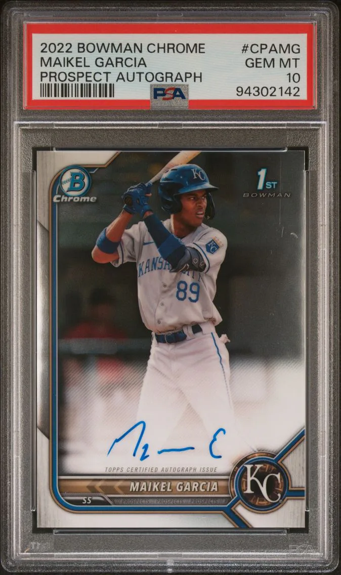 2022 #CPAMG Maikel Garcia PSA 10 Bowman Chrome Prospect Autographs