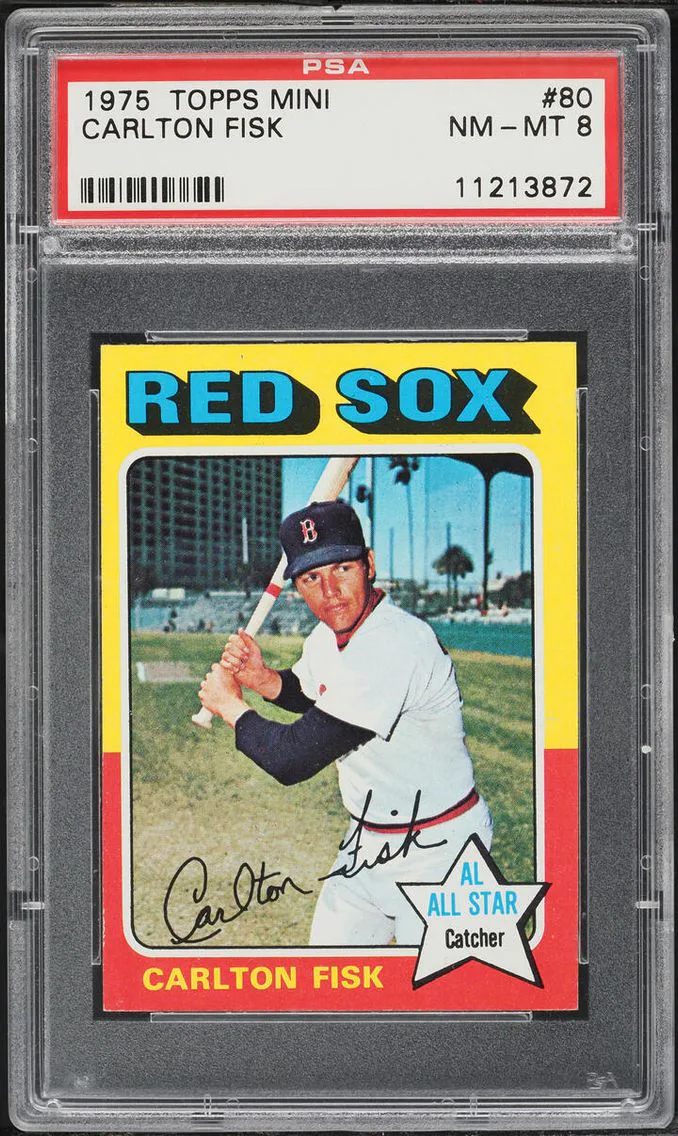 1975 #80 Carlton Fisk PSA 8 Topps Mini