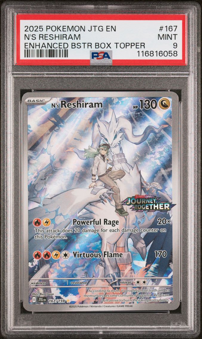 2025 #167 N's Reshiram PSA 9 Jtg EN-Journey Together