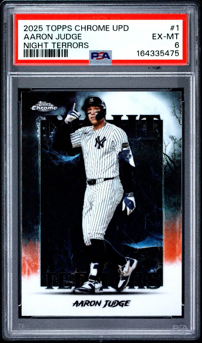 2025 #1 Aaron Judge PSA 6 Topps Chrome Update Night Terrors