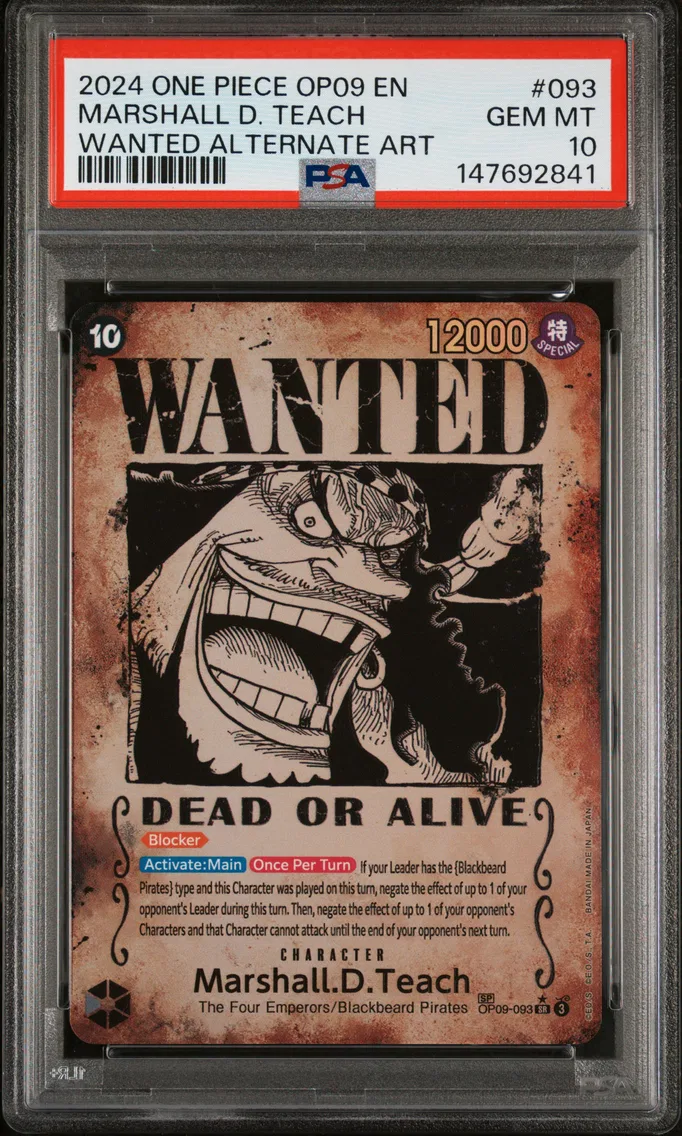 2024 #093 Marshall D. Teach PSA 10 One Piece OP09-Emperors in the New World
