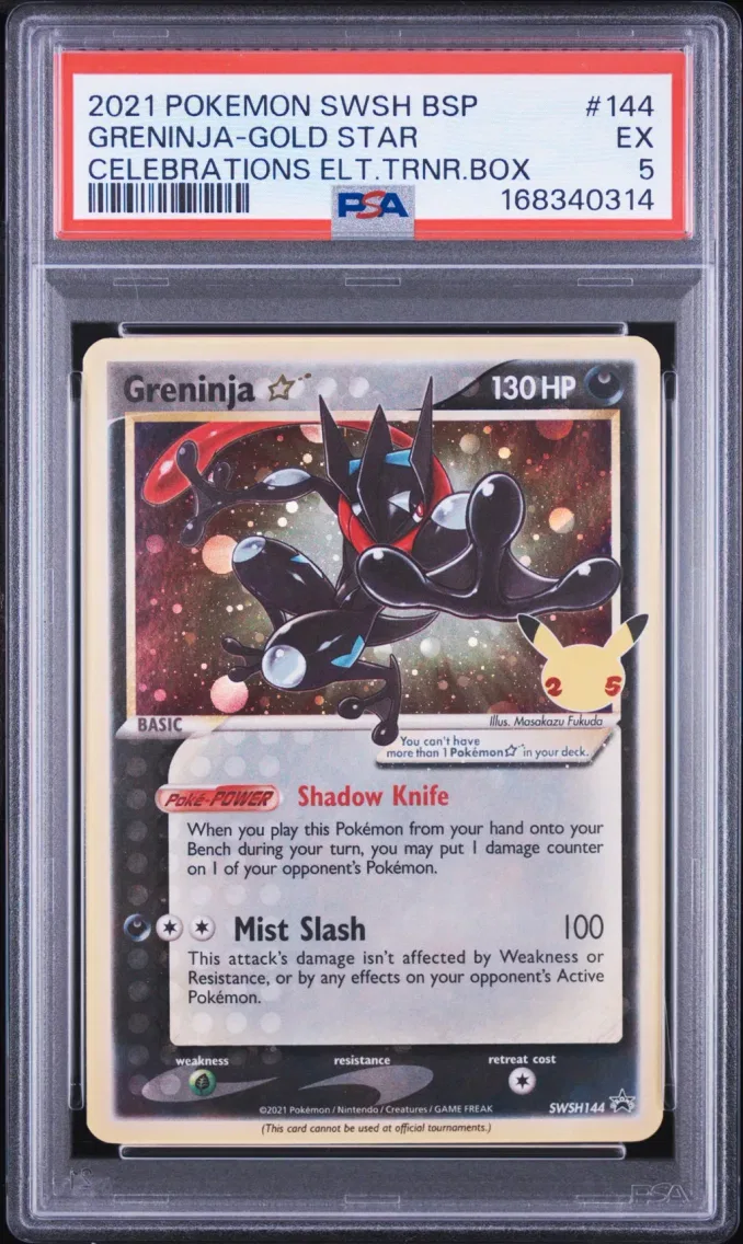 2021 Pokemon Swsh Black Star Promo Greninja-Gold Star Swsh Black Star Promo #144 PSA 5