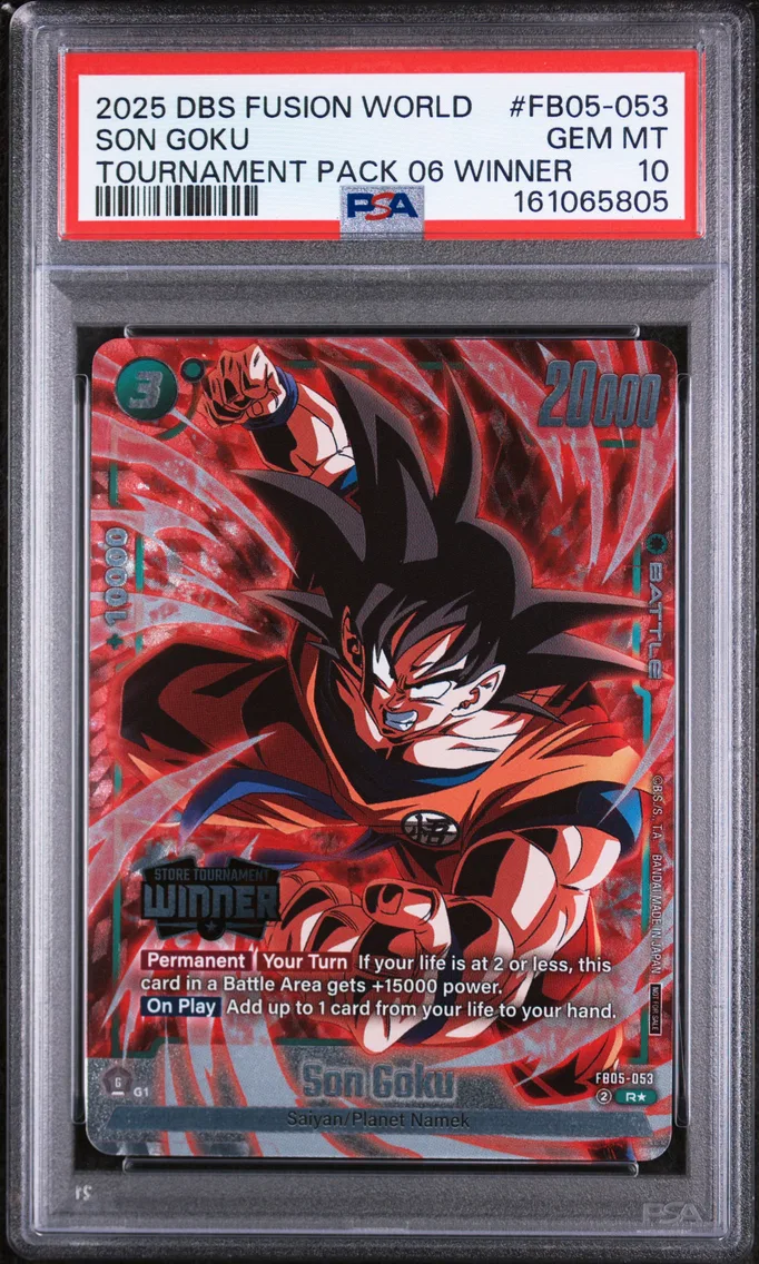 2025 #FB05-053 Son Goku PSA 10 Dragon Ball Super Card Game Fusion World Tournament Pack 06 Winner