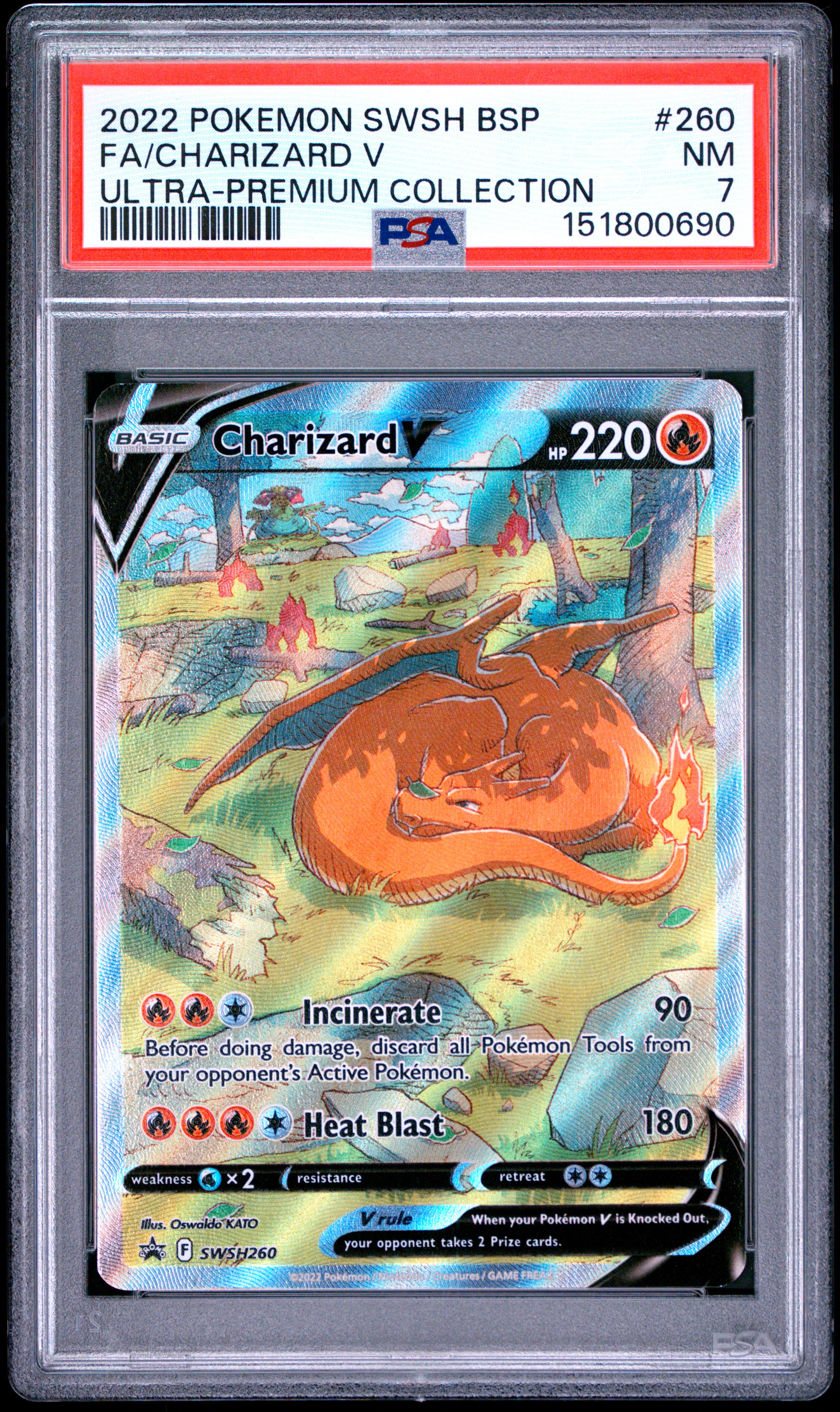 2022 #260 Full Art/Charizard V PSA 7 Swsh Black Star Promo