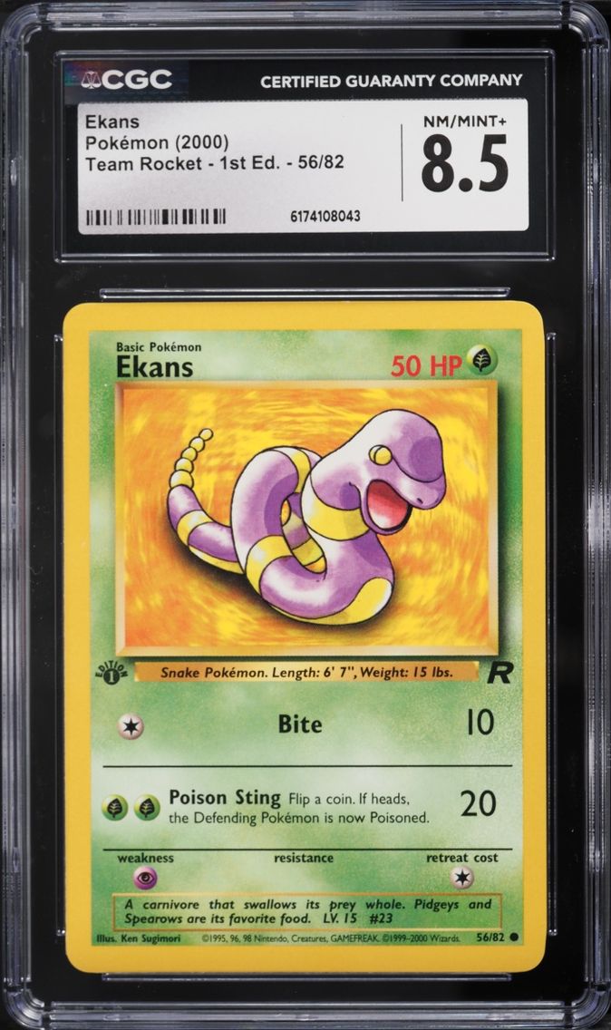 2000 #56 Ekans CGC 8.5 Pokemon Team Rocket 1st Edition