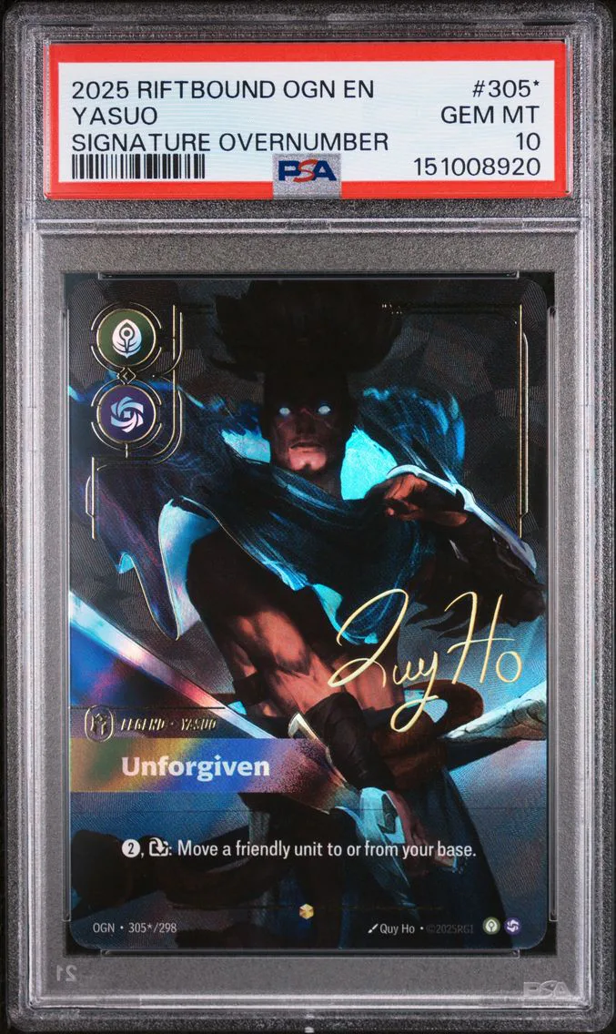 2025 #305* Yasuo - Unforgiven PSA 10 Riftbound: League of Legends Ogn-Origins