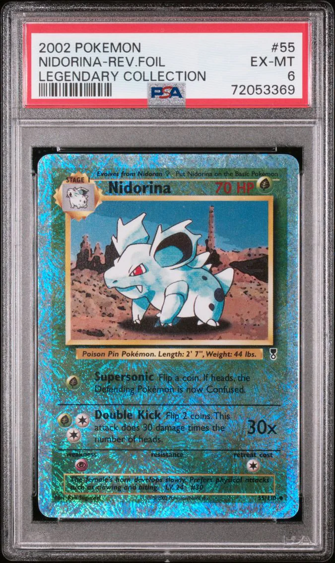 2002 #55 Nidorina-Reverse Foil PSA 6 Legendary Collection
