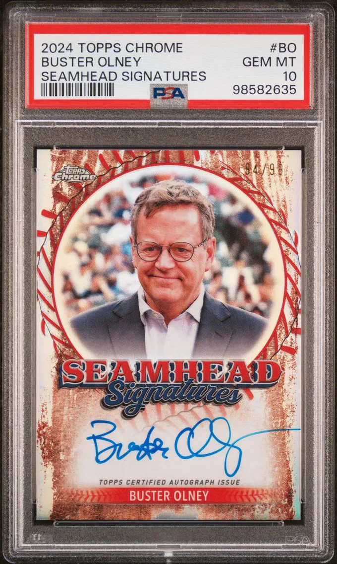 2024 #BO Buster Olney PSA 10 Topps Chrome Seamhead Signatures