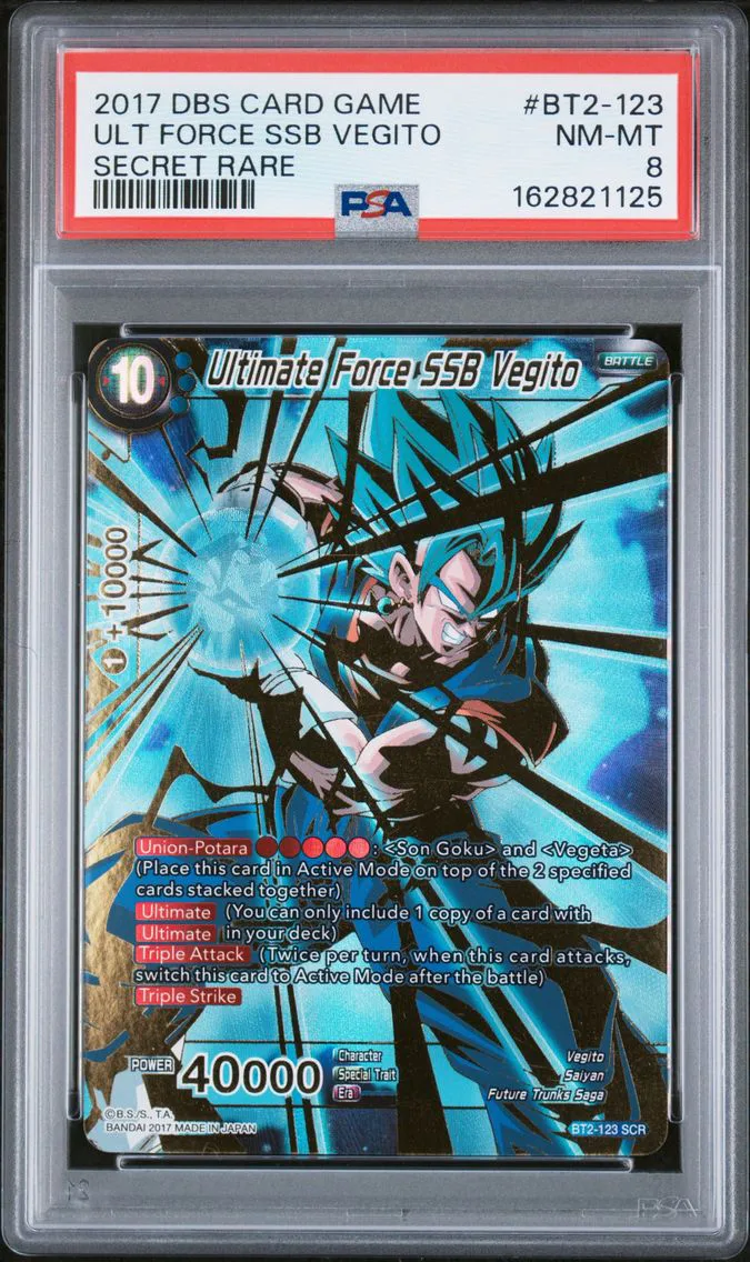 2017 #BT2-123 Ultimate Force SSB Vegito PSA 8 Dragon Ball Super Card Game Series 2 Union Force