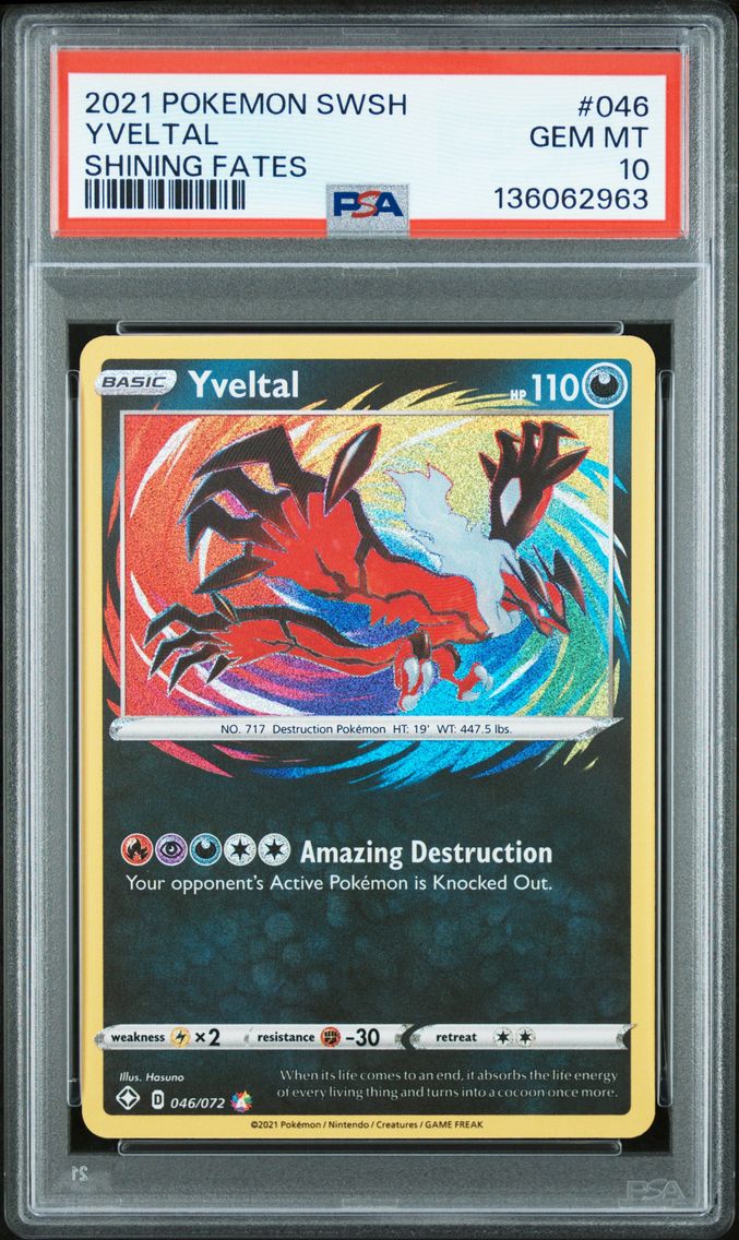 2021 #046 Yveltal PSA 10 Sword & Shield Shining Fates