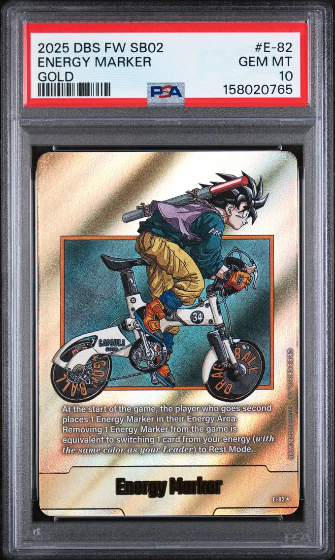 2025 #E-82 Energy Marker PSA 10 Dragon Ball Super Card Game Fusion World Manga Booster 02