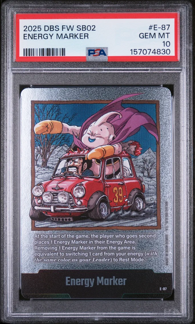 2025 #E-87 Energy Marker PSA 10 Dragon Ball Super Card Game Fusion World Manga Booster 02