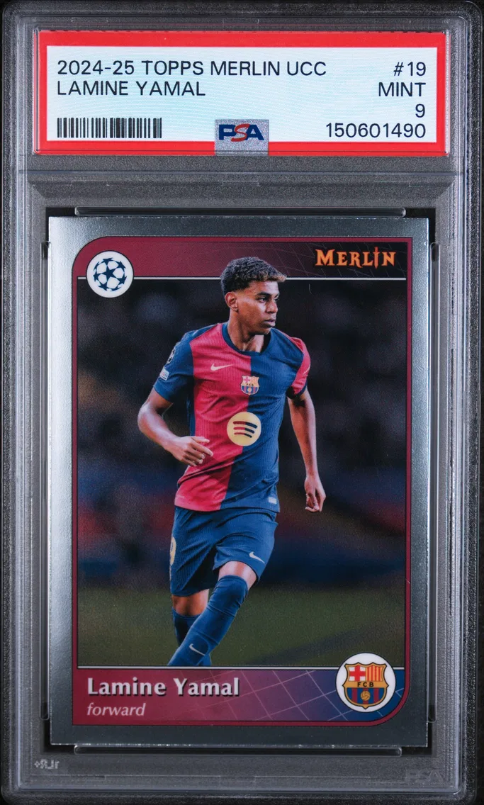 2024 #19 Lamine Yamal PSA 9 Topps Merlin UEFA Club Competitions