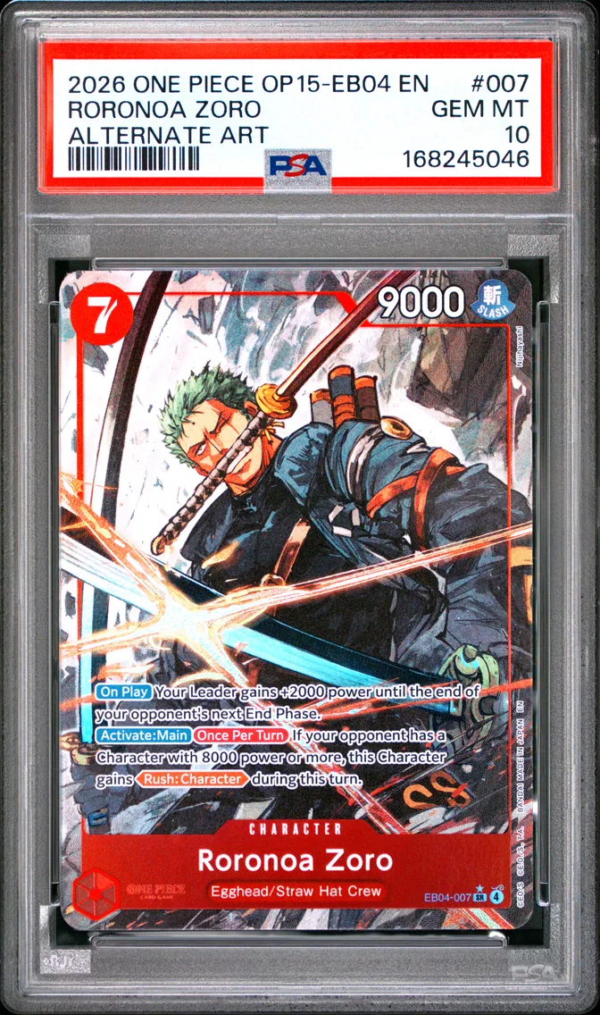 2026 #007 Roronoa Zoro PSA 10 One Piece OP15-EB04-Adventure on Kami's Island