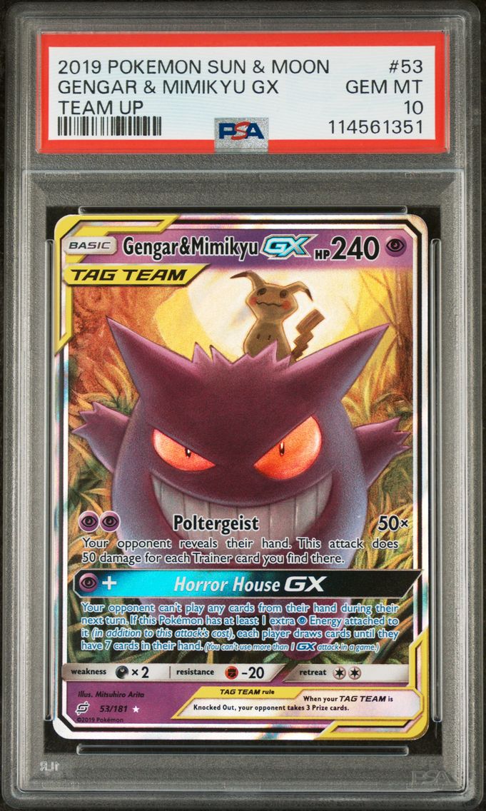 2019 #53 Gengar & Mimikyu GX PSA