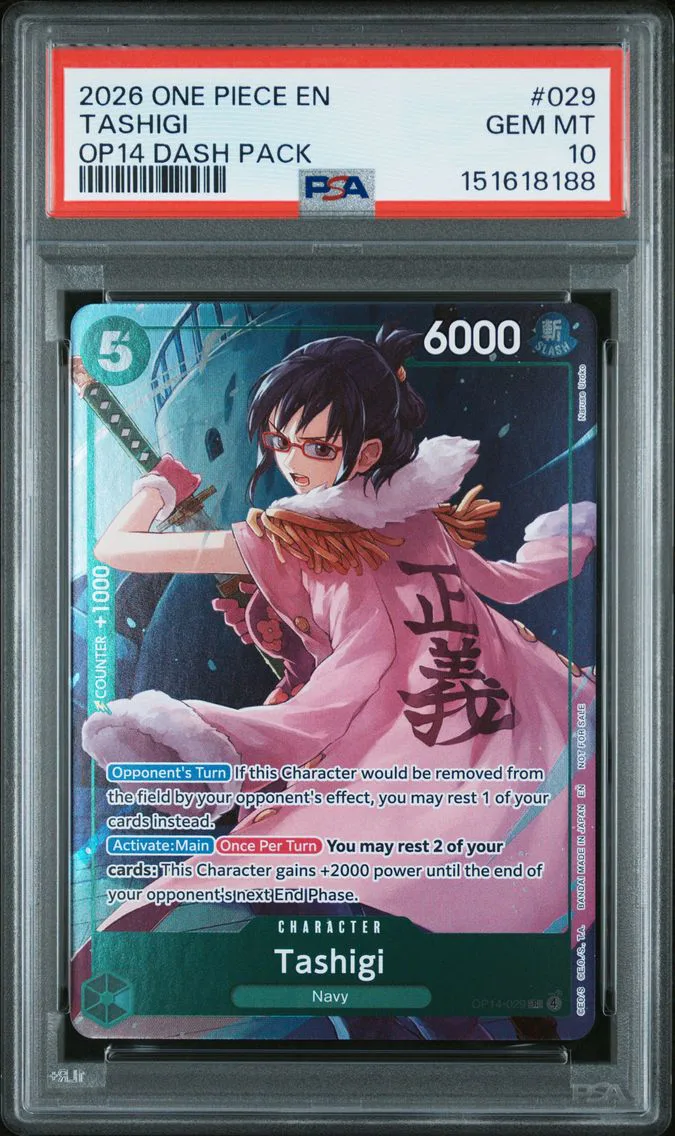 2026 #029 Tashigi PSA 10 One Piece the Azure Sea's Seven Dash Pack