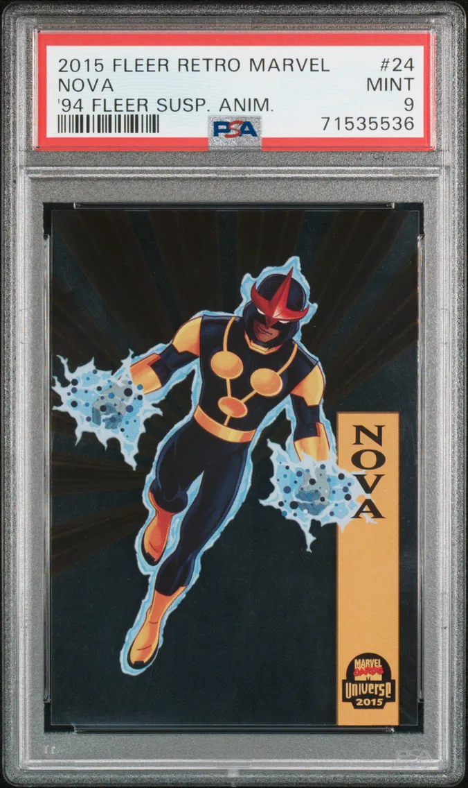2015 #24 Nova PSA 9 Fleer Retro Marvel 1994 Fleer Suspended Animation