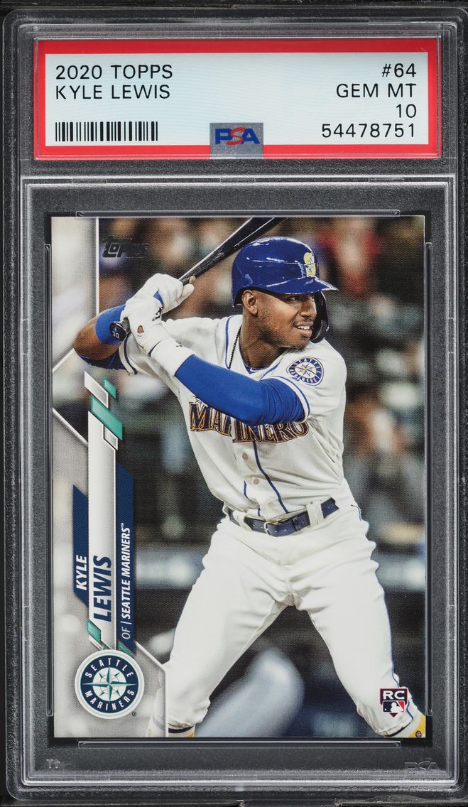 2020 Topps Kyle Lewis ROOKIE #64 PSA 10 GEM MINT