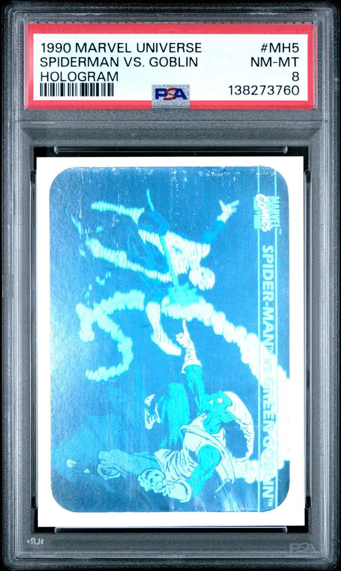 1990 #MH5 Spider-Man vs. Green Goblin PSA 8 Marvel Universe Hologram