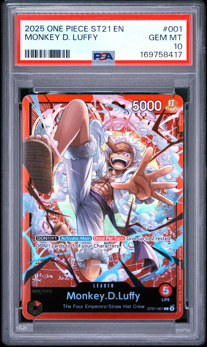 2025 #001 Monkey D. Luffy PSA 10 One Piece Starter Deck ST21-EX Gear 5