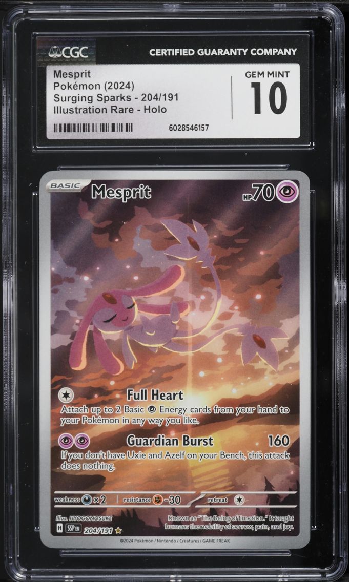 2024 #204 Mesprit CGC 10 Ssp EN-Surging Sparks Pokemon