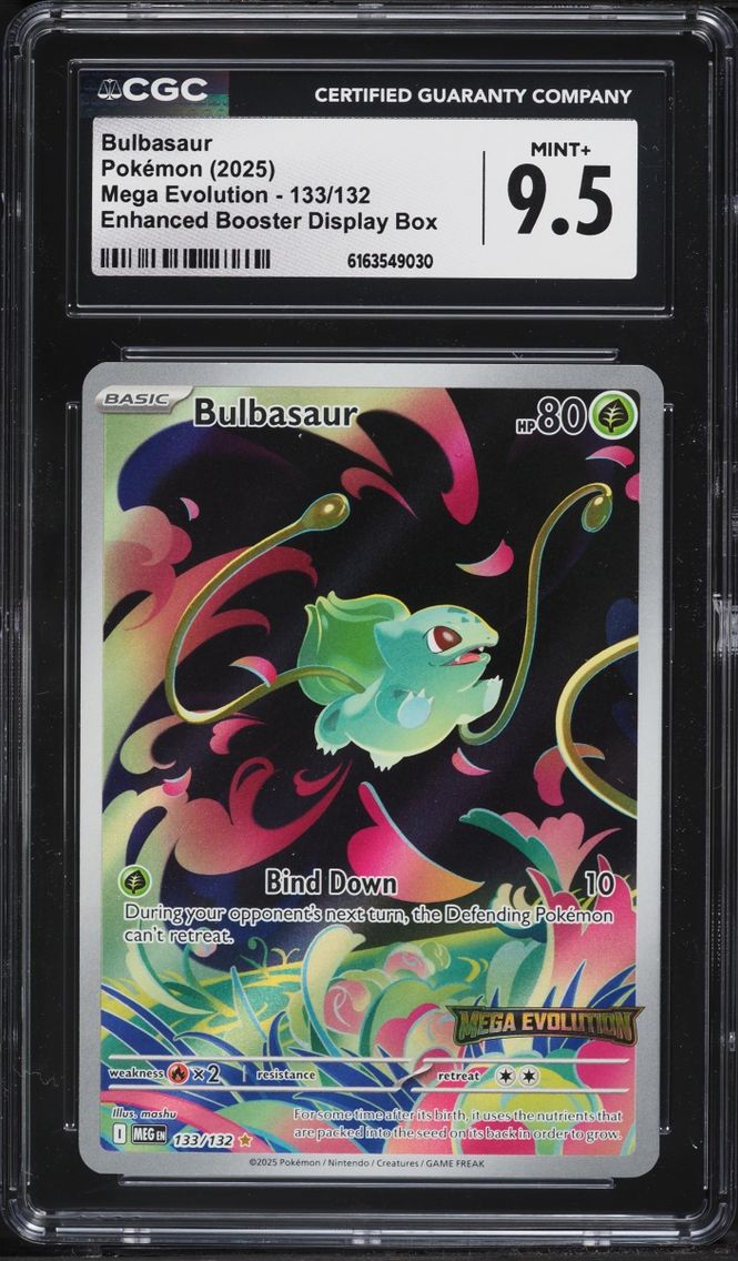 2025 Pokemon Mega Evolution Enhanced Booster Display Box IR Bulbasaur #133 CGC 9.5 MINT+